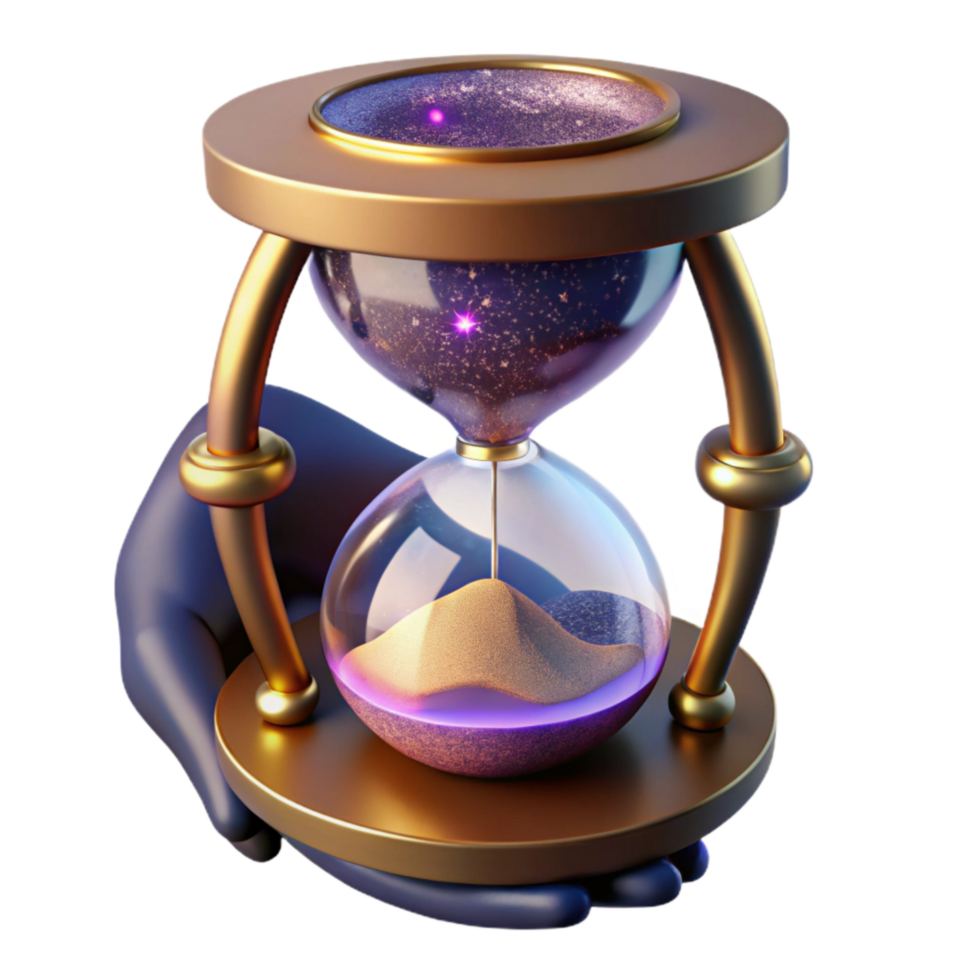 wonderful traditional Hourglass in Hand Front View Cutout Element high quality png
