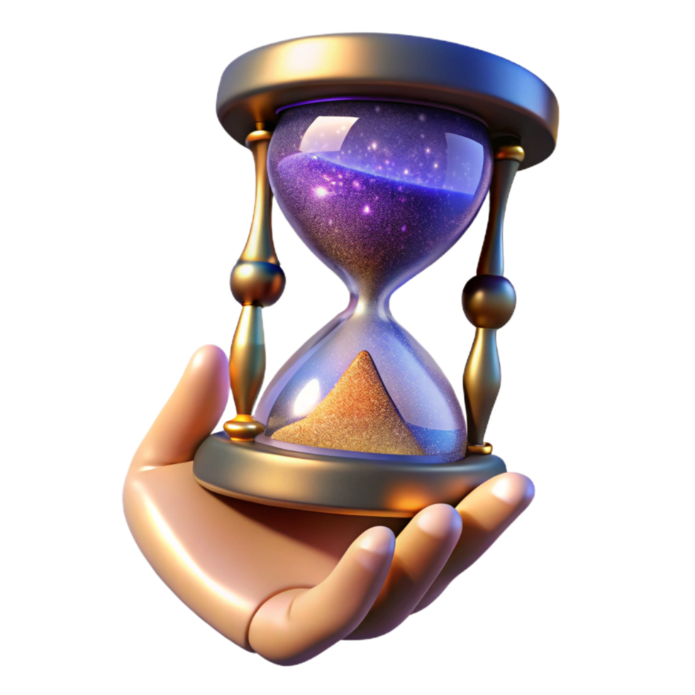 magnificent minimalist Hourglass in Hand Side View Cutout original png