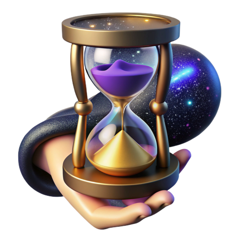 stunning artistic Hourglass in Hand Front View Cutout Element premium png