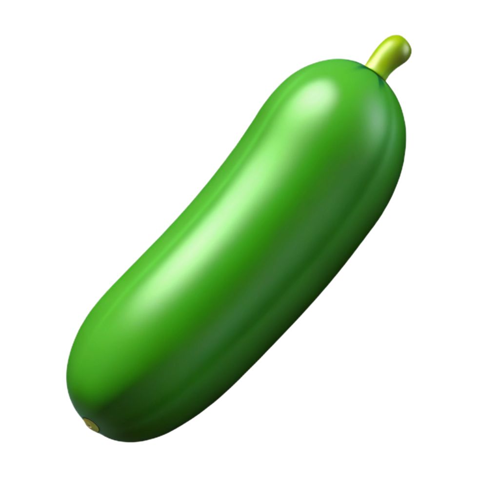 intense impressive One green cucumber NO BACKGROUND with Transparent Background. detailed png