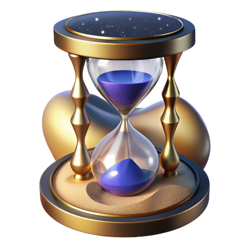 impressive rustic Hourglass on Beach Sand Isolated premium png