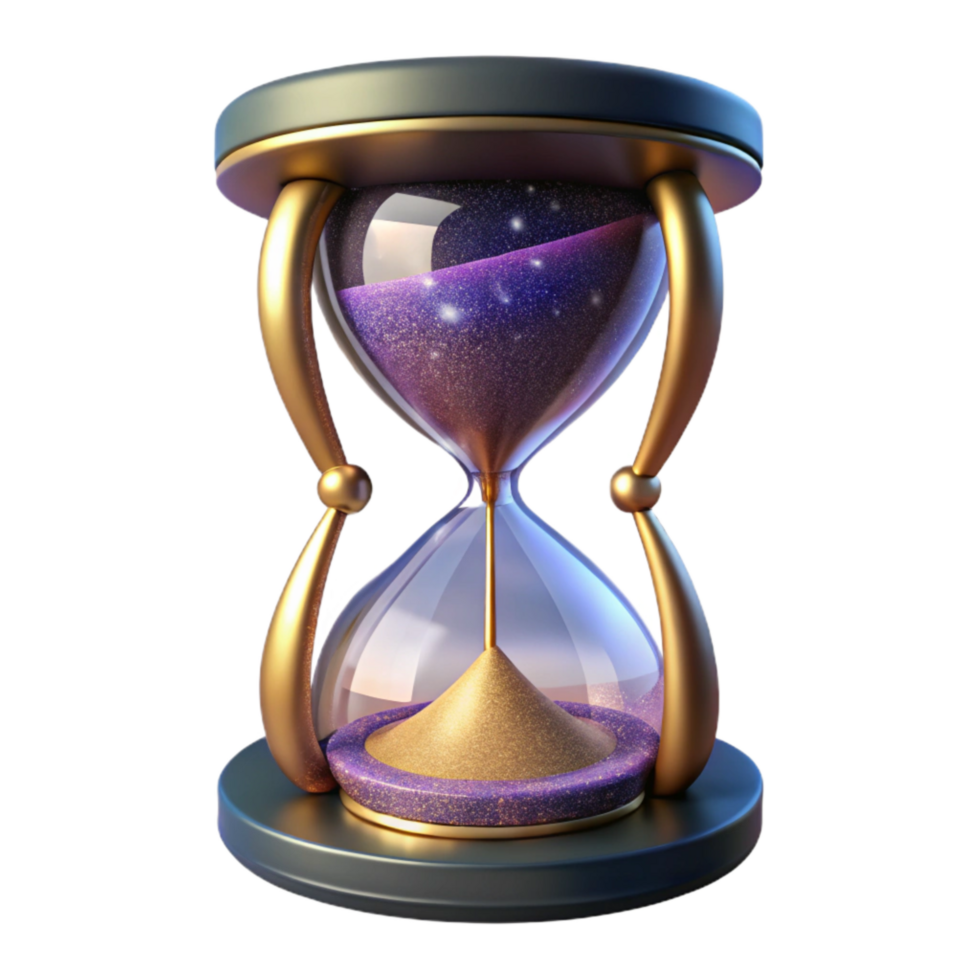beautiful rustic Hourglass Side View Transparent Background high resolution png