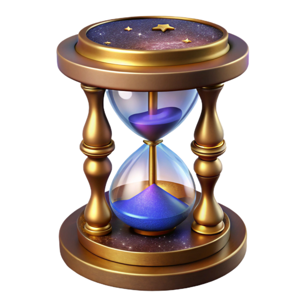 impressive traditional Hourglass on Wooden Table Isolated Element high quality png