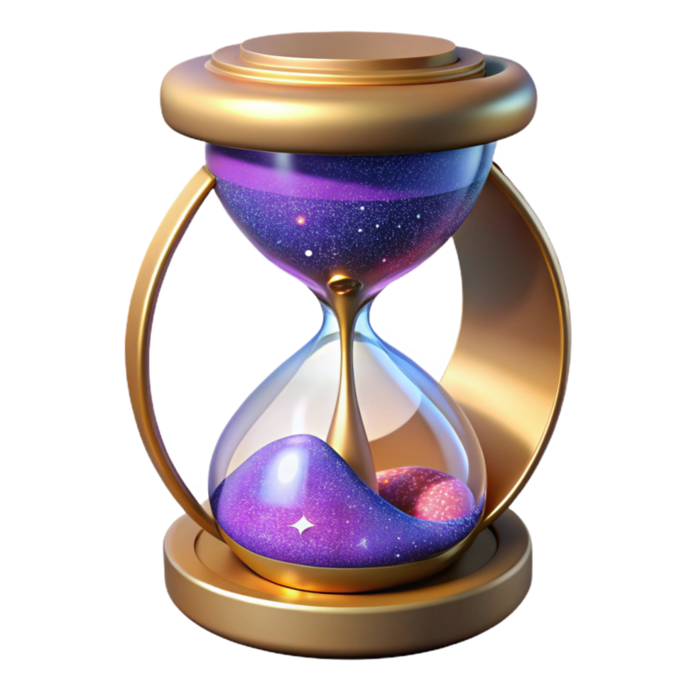 vibrant minimalist Hourglass with Colorful Sand Cutout exclusive png