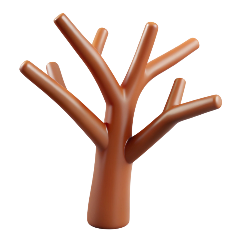 harmonious elegant Single brown tree branch NO BACKGROUND with Transparent Background. professional png