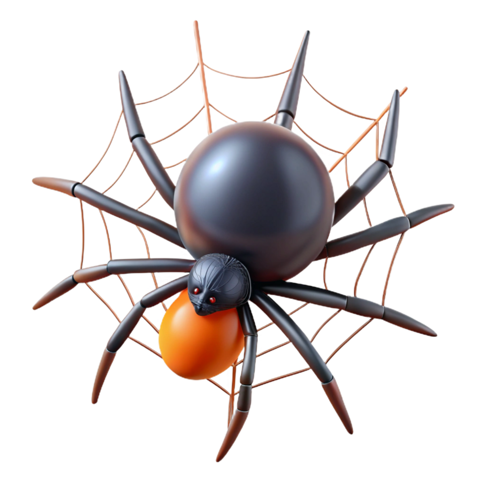 radiant harmonious coastal Spider spinning a web web considered part of the spider NO BACKGROUND with Transparent Background. artisan png