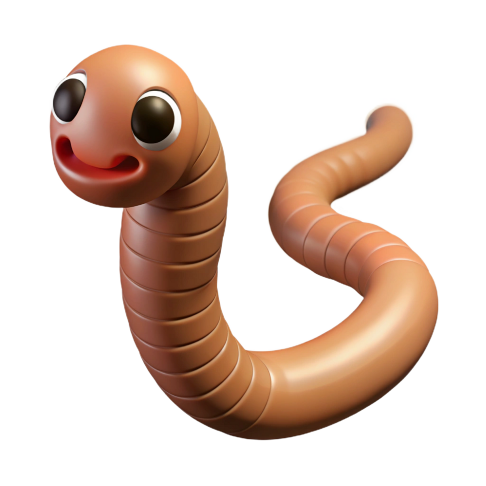 mesmerizing impressionist One earthworm NO BACKGROUND with Transparent Background. exclusive png