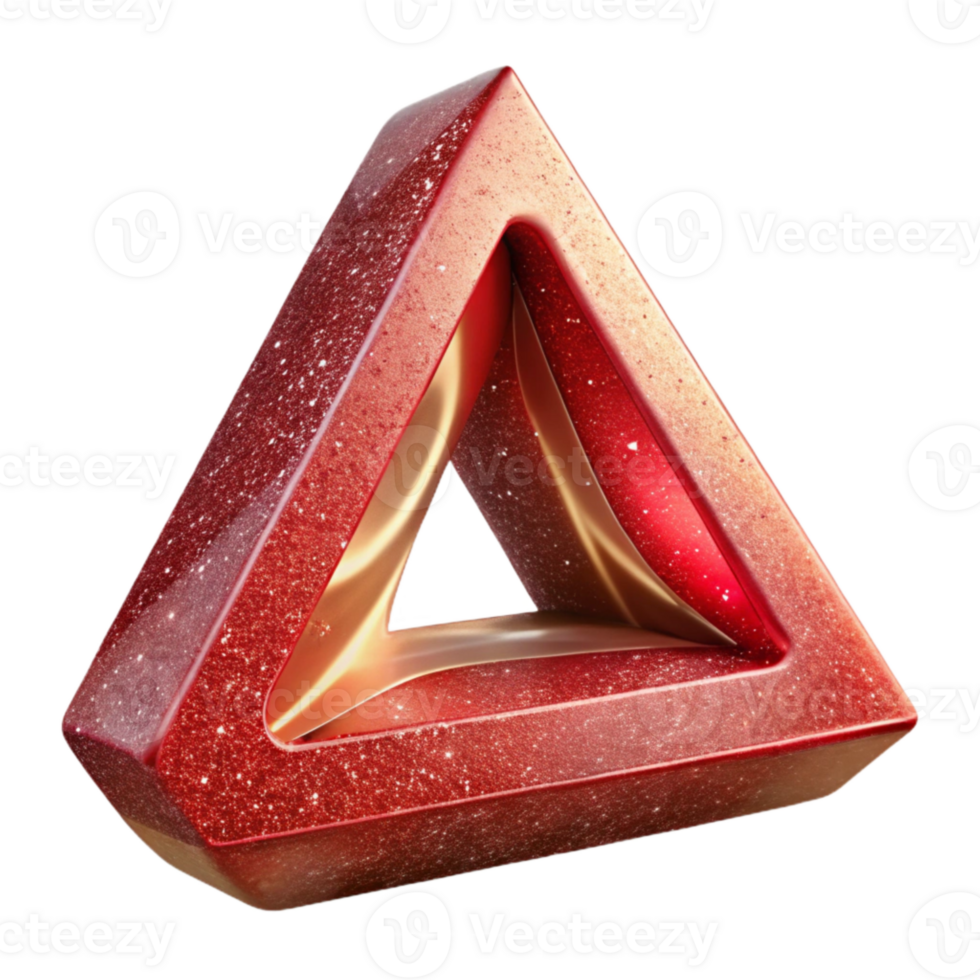 magnificent vintage Impossible Triangle Red Cutout Element professional png