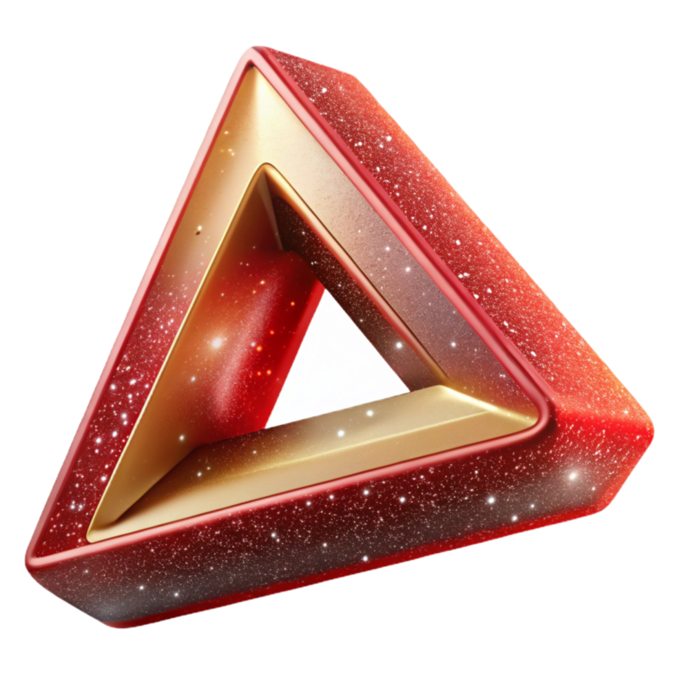 serene creative Impossible Triangle Red Cutout Element png
