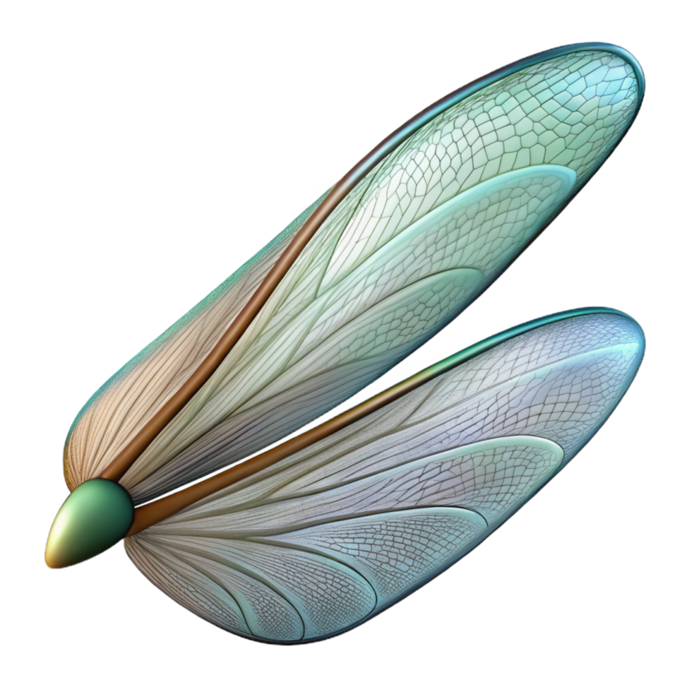 immaculate distinctive Close-up of a dragonfly wing NO BACKGROUND with Transparent Background. png