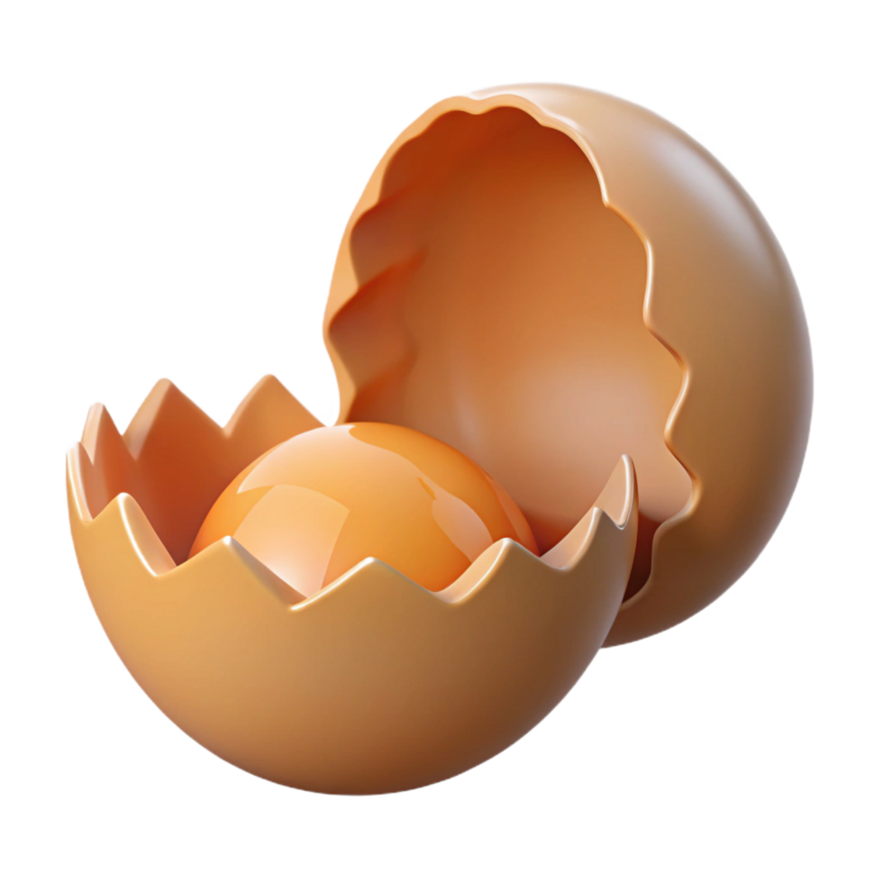 unforgettable rustic Single cracked eggshell NO BACKGROUND with Transparent Background. crisp png