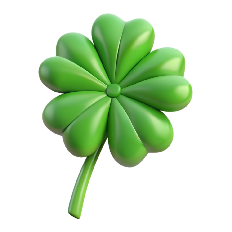 elegant tropical Single four-leaf clover NO BACKGROUND with Transparent Background. perfect clarity png