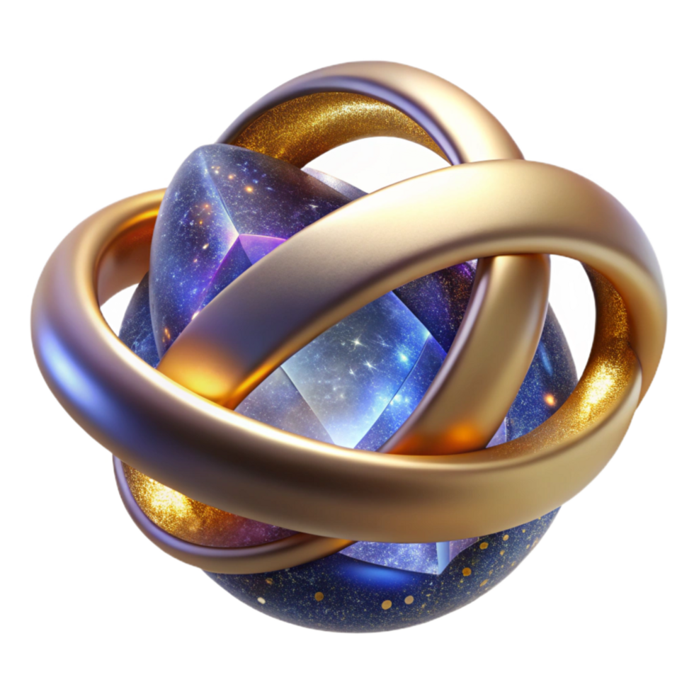 beautiful contemporary Interlocking Rings Illusion Cutout Transparent Background high quality png