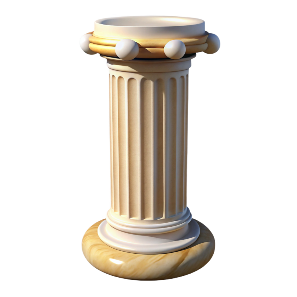 fascinating sought-after Roman column, marble, fluted, NO BACKGROUND with Transparent Background. png