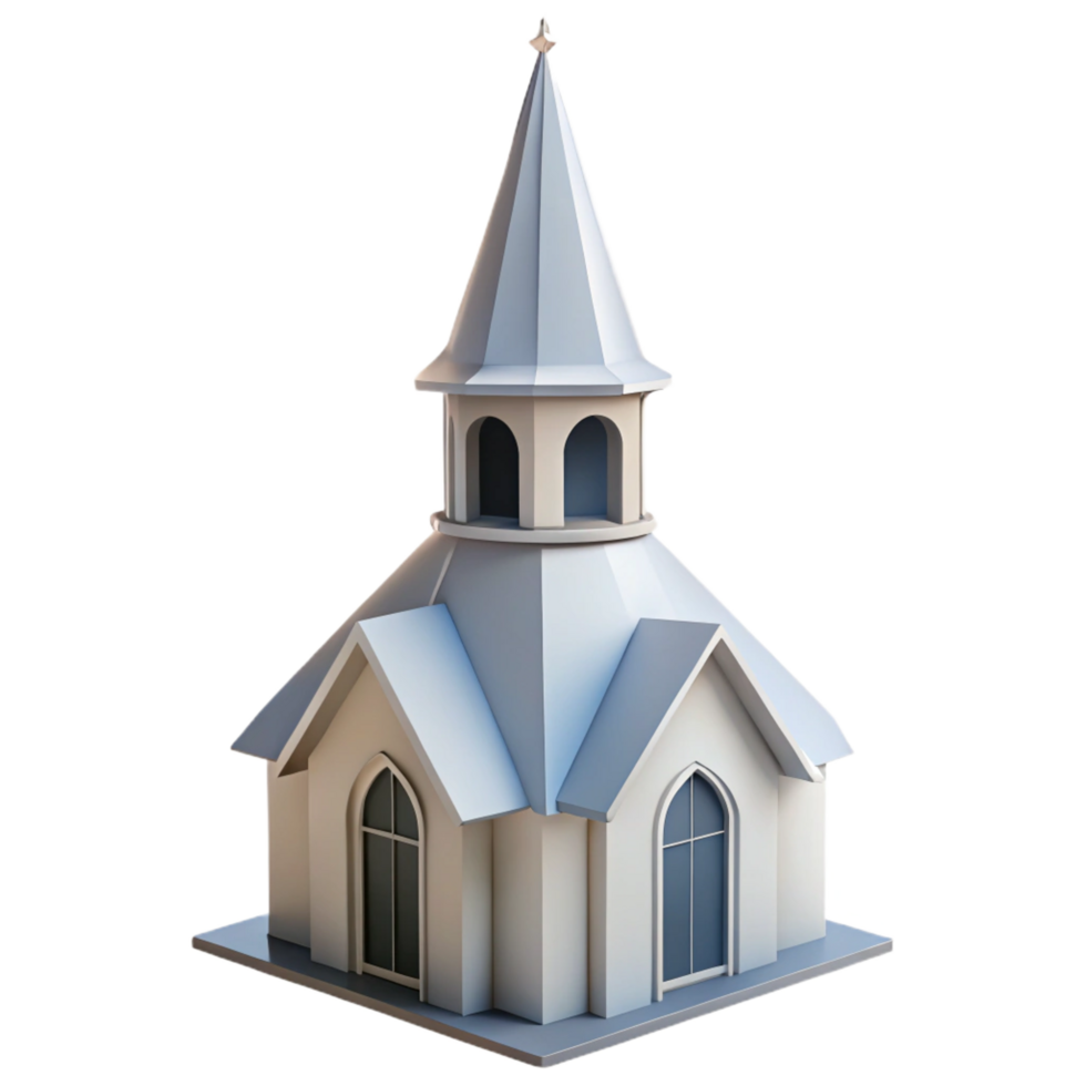 pristine traditional Church steeple, pointed, white, NO BACKGROUND with Transparent Background. sharp png