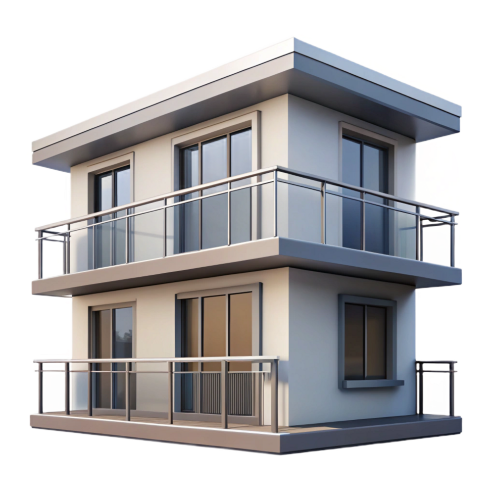 mesmerizing harmonious organic Modern apartment building balcony, metal railing, NO BACKGROUND with Transparent Background. handcrafted png