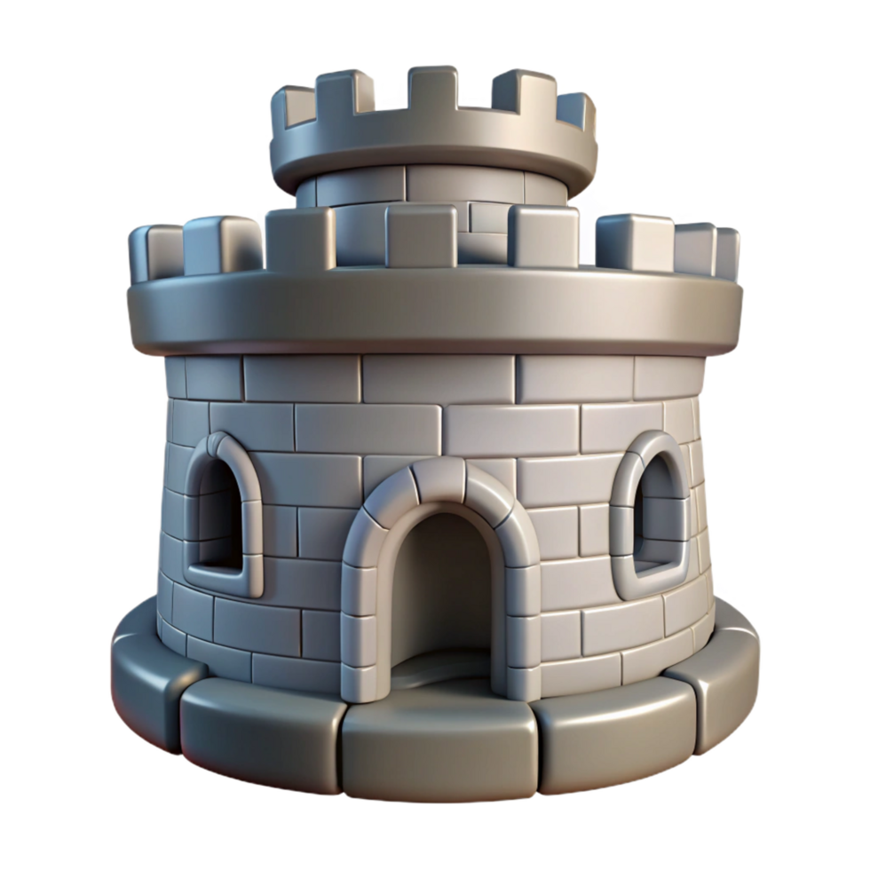 energetic sumptuous Castle turret, crenellated, stone, NO BACKGROUND with Transparent Background. top-tier png
