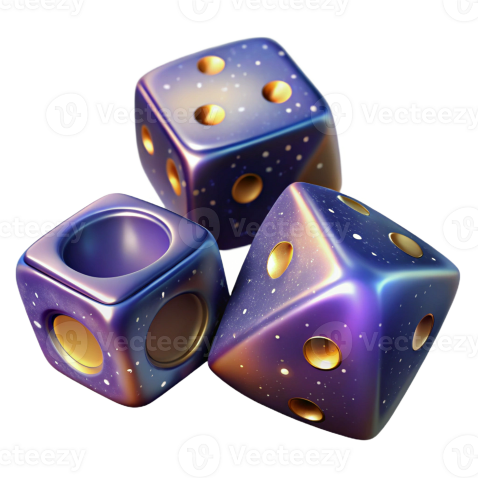wonderful rustic Isometric Dice Cutout Multiple Perspectives Transparent Background professional png