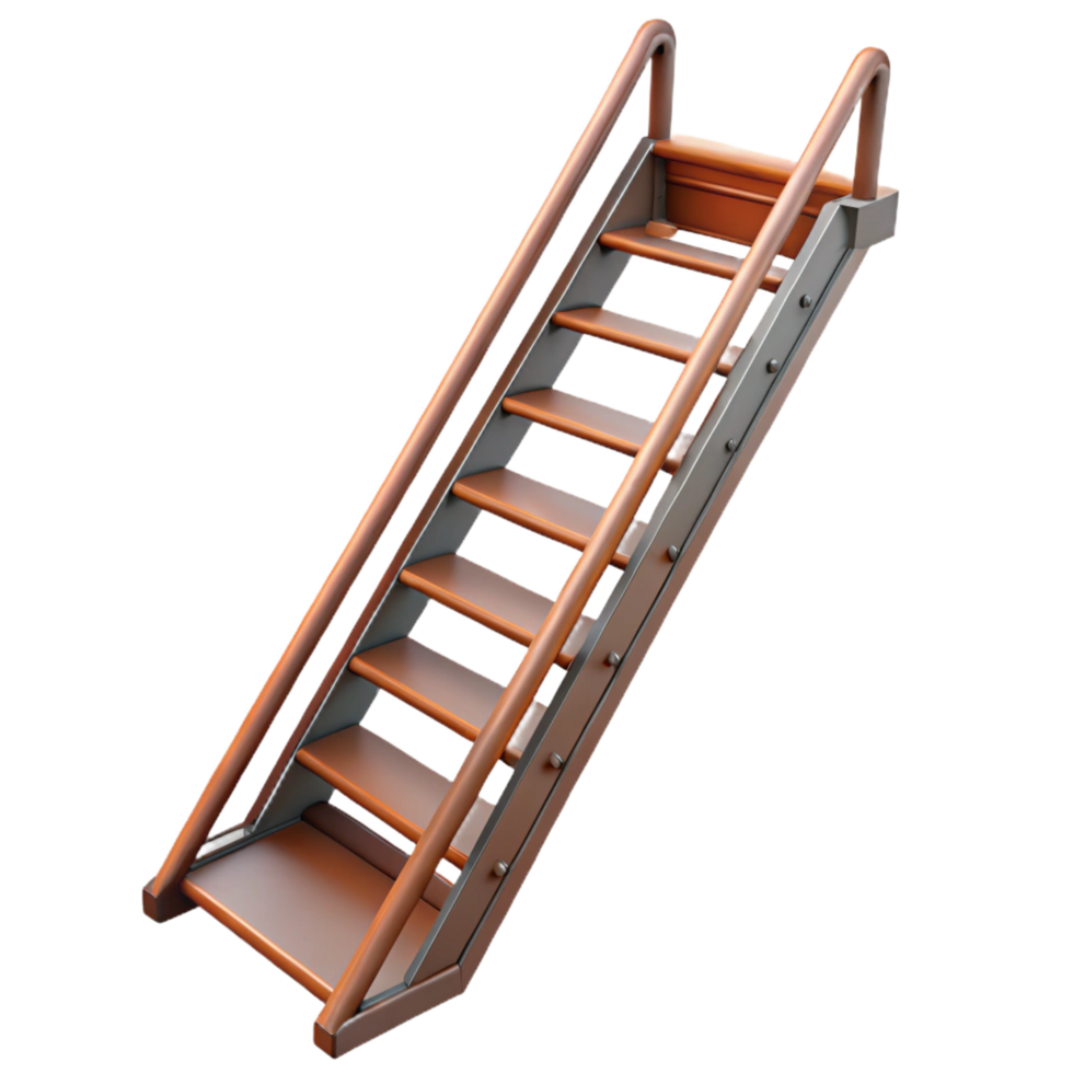 mesmerizing rare Fire escape ladder, metal, rusty, NO BACKGROUND with Transparent Background. png