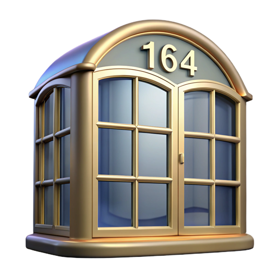 sought-after gothic Bay window, curved, multi-paned, NO BACKGROUND with Transparent Background. genuine png