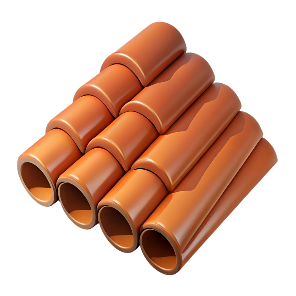 passionate picturesque Roof tiles, clay, overlapping, NO BACKGROUND with Transparent Background. 8K png