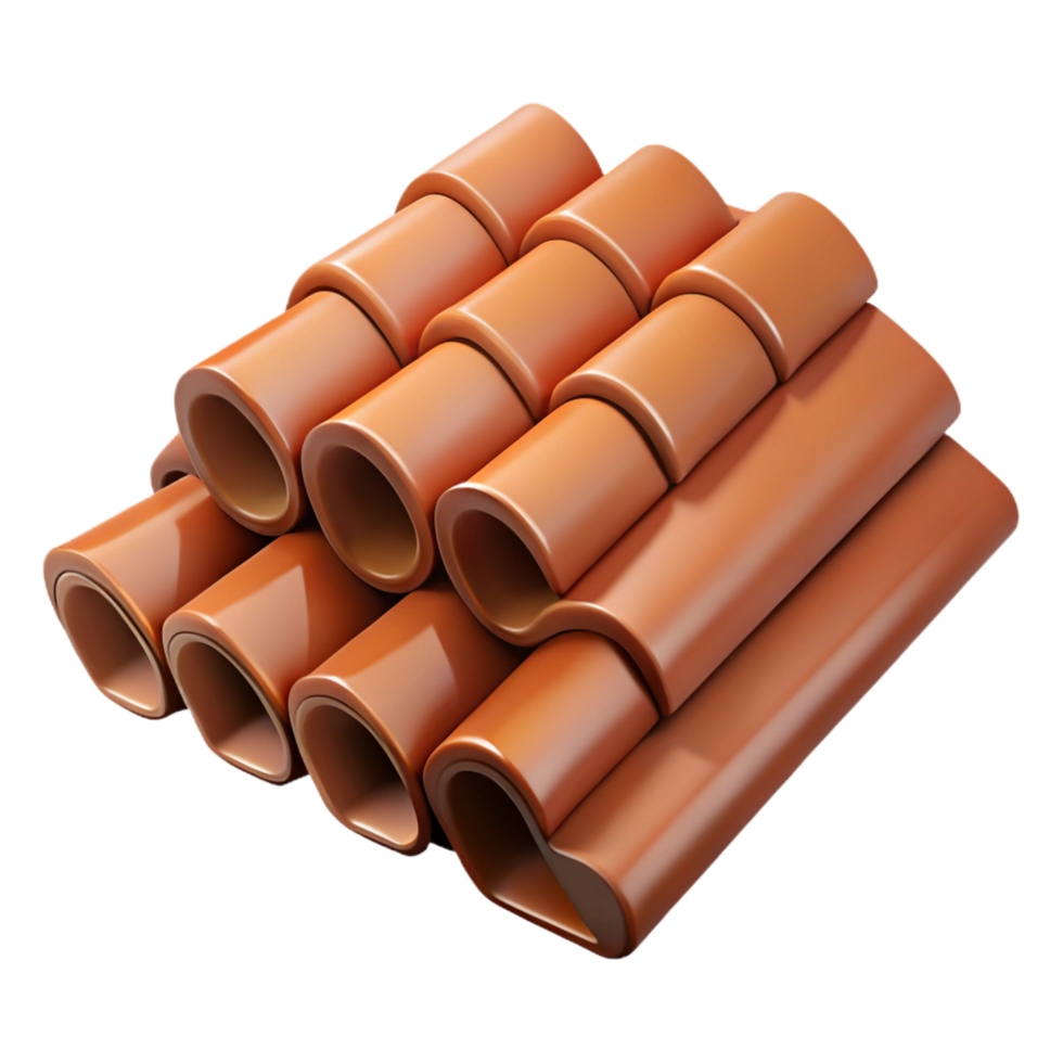 timeless coastal Roof tiles, clay, overlapping, NO BACKGROUND with Transparent Background. high quality png