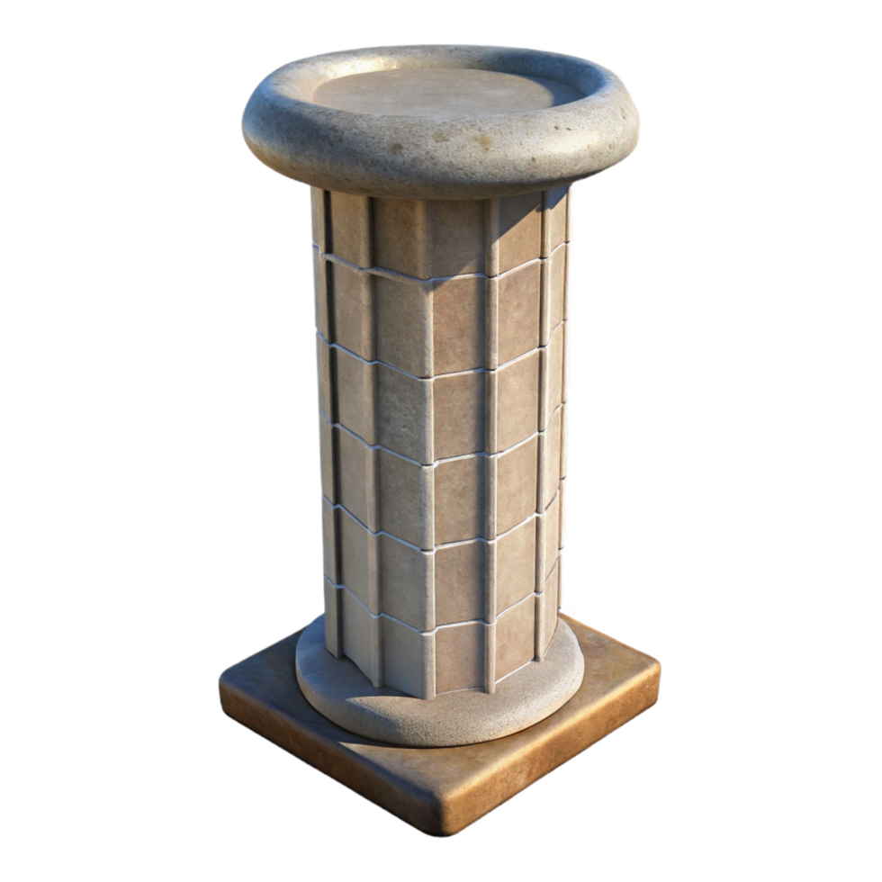 radiant energetic avant-garde Concrete pillar, reinforced, textured, NO BACKGROUND with Transparent Background. crisp png