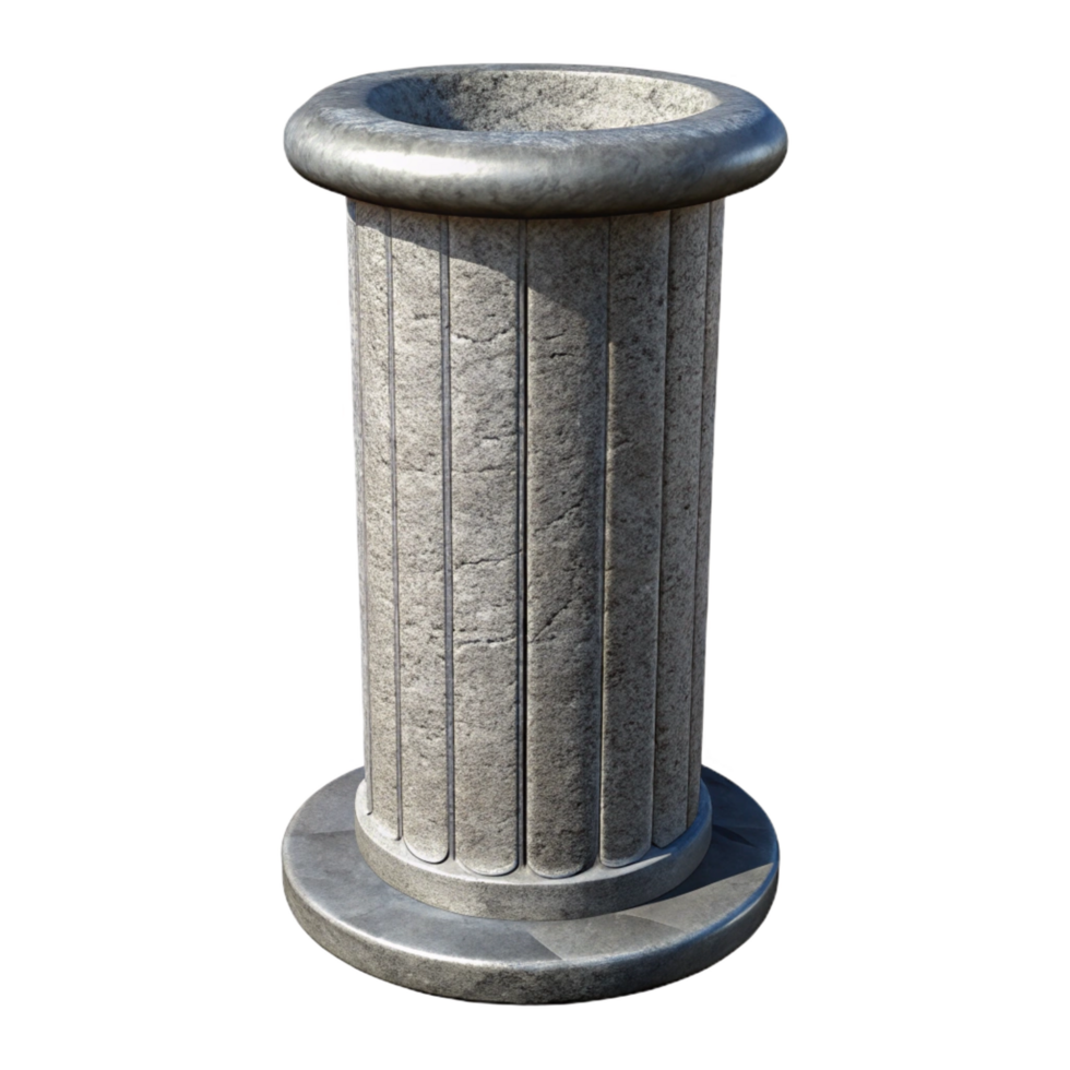 unforgettable classic Concrete pillar, reinforced, textured, NO BACKGROUND with Transparent Background. premium png