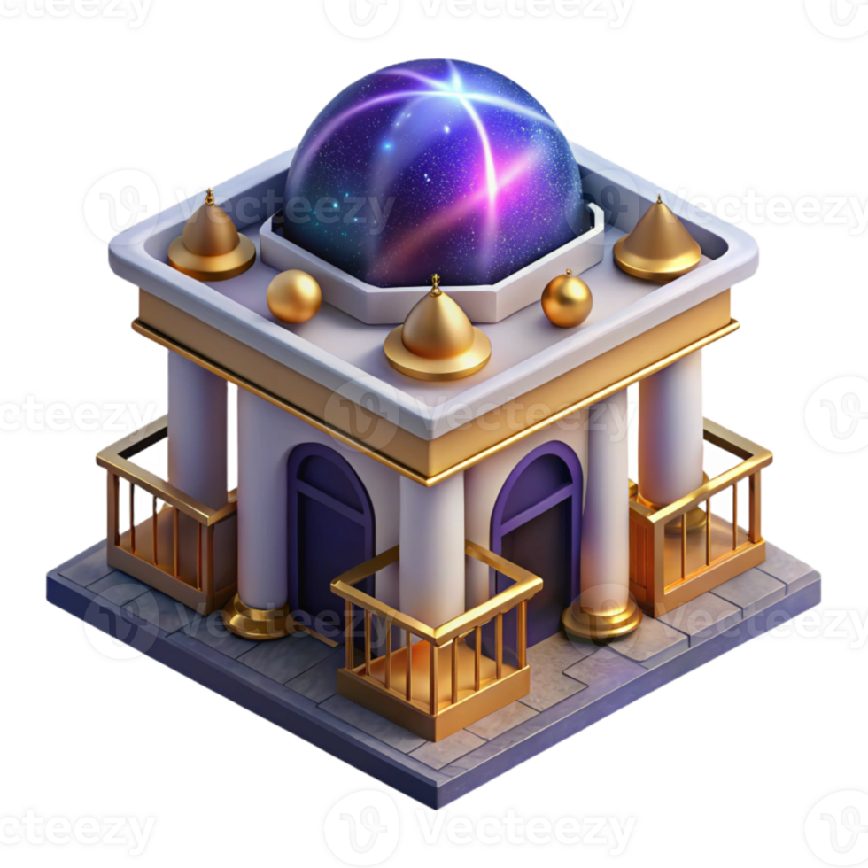 beautiful abstract Isometric View of a 3d City Block Isolated on Transparent Background original png
