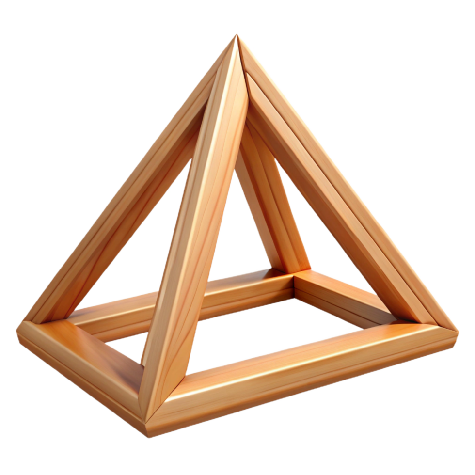 striking art deco Wooden truss, triangular, supportive, NO BACKGROUND with Transparent Background. fine detail png