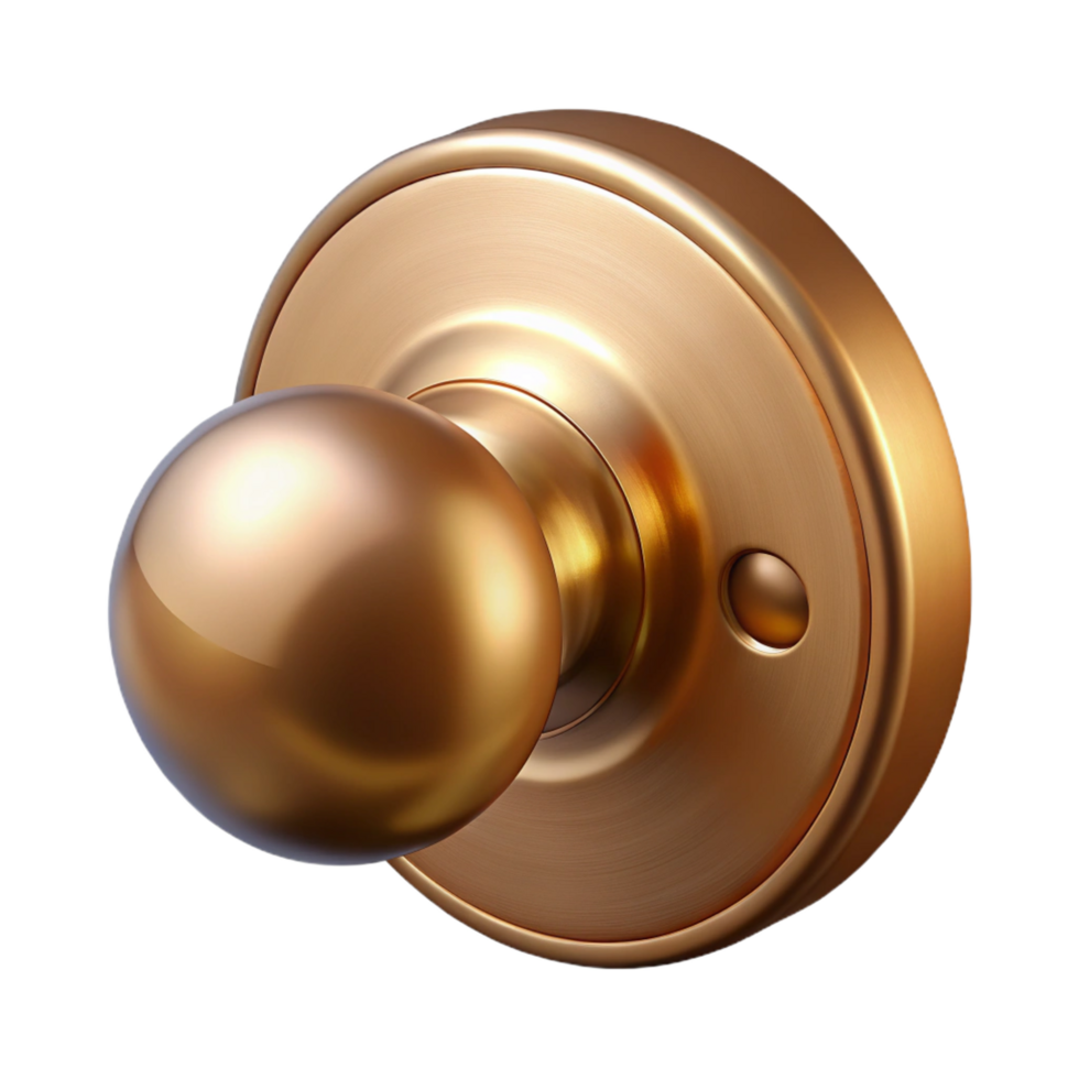 picturesque baroque Doorknob, brass, round, NO BACKGROUND with Transparent Background. crisp png