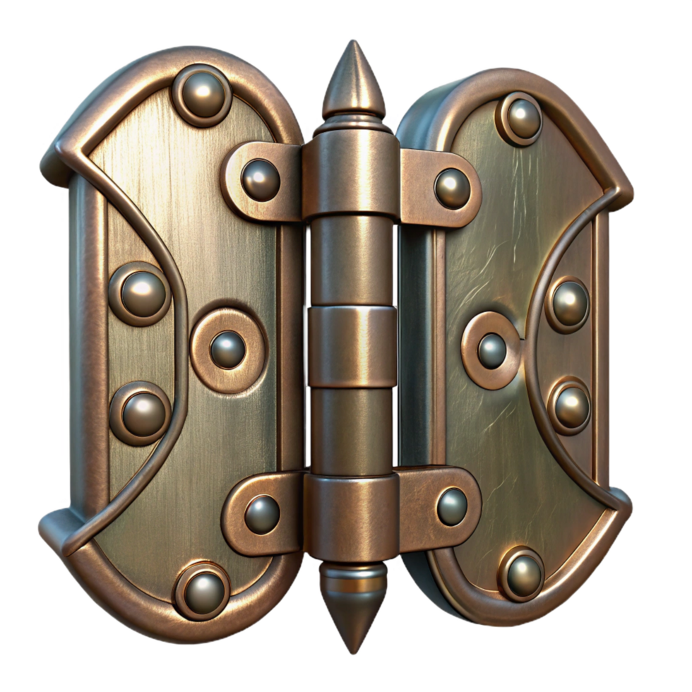 exquisite sought-after Door hinge, metal, antique, NO BACKGROUND with Transparent Background. png