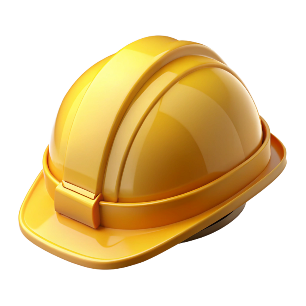 melancholic vibrant Construction worker hard hat, yellow, safety, NO BACKGROUND with Transparent Background. refined png