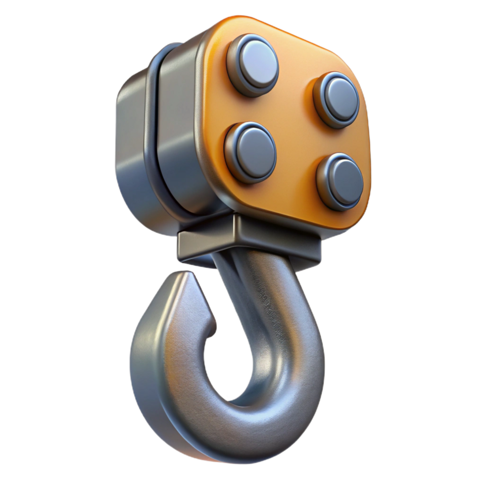 stunning distinctive Crane hook, metal, heavy duty, NO BACKGROUND with Transparent Background. png