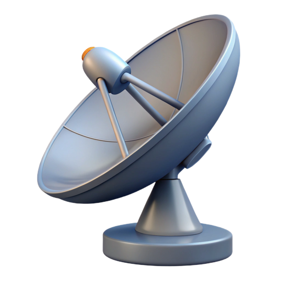elegant exceptional Satellite dish, parabolic, communication, NO BACKGROUND with Transparent Background. png
