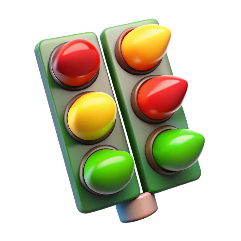 energetic dramatic Traffic light, red, green, yellow, NO BACKGROUND with Transparent Background. sharp png