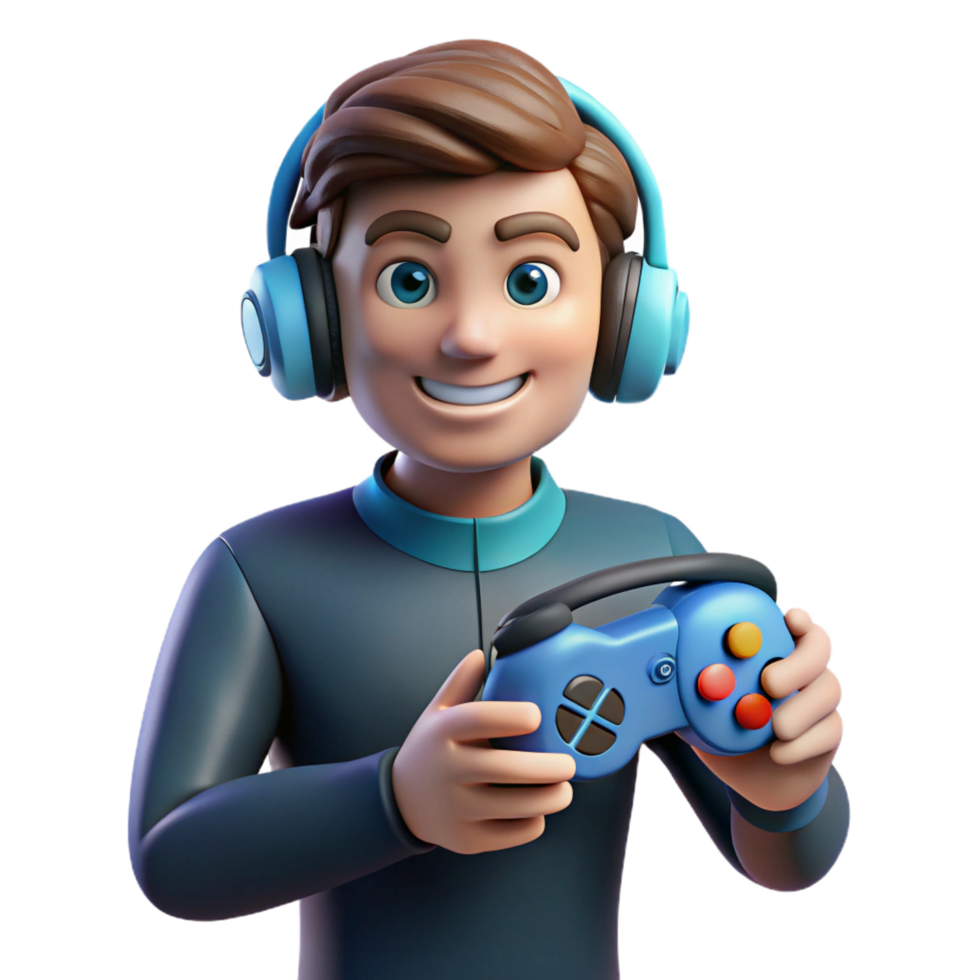 rare gothic Gamer, headphones, holding game controller, NO BACKGROUND with Transparent Background. fine detail png