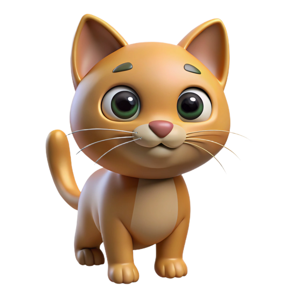 remarkable impressionist Cat, curious expression, NO BACKGROUND with Transparent Background. 8K png
