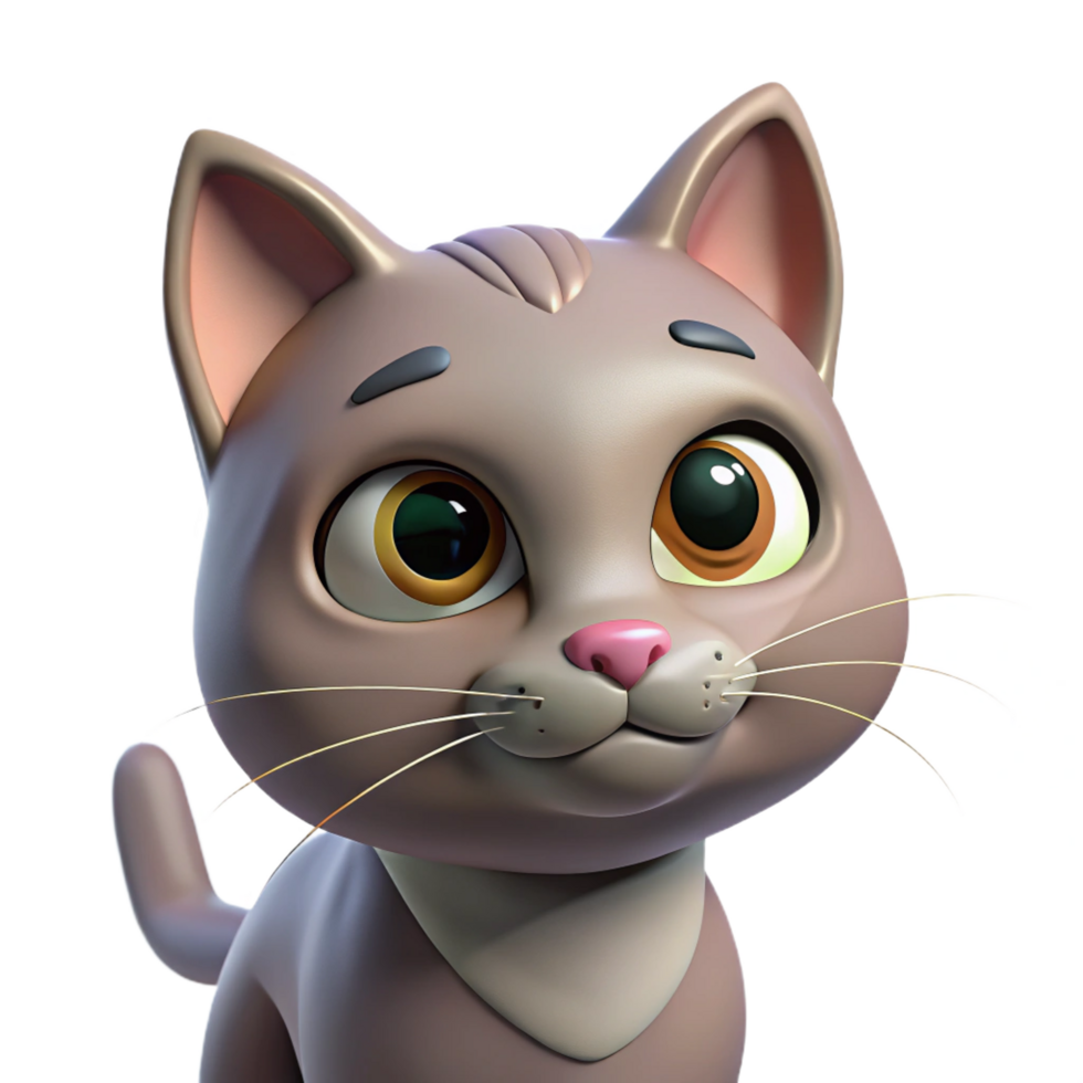 pristine timeless Cat, curious expression, NO BACKGROUND with Transparent Background. png