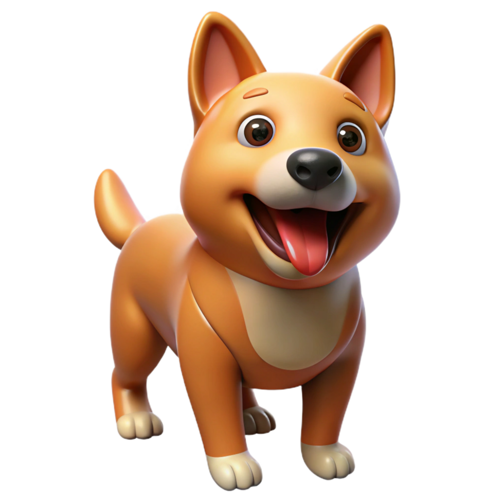 signature baroque Dog, panting, happy expression, NO BACKGROUND with Transparent Background. refined png