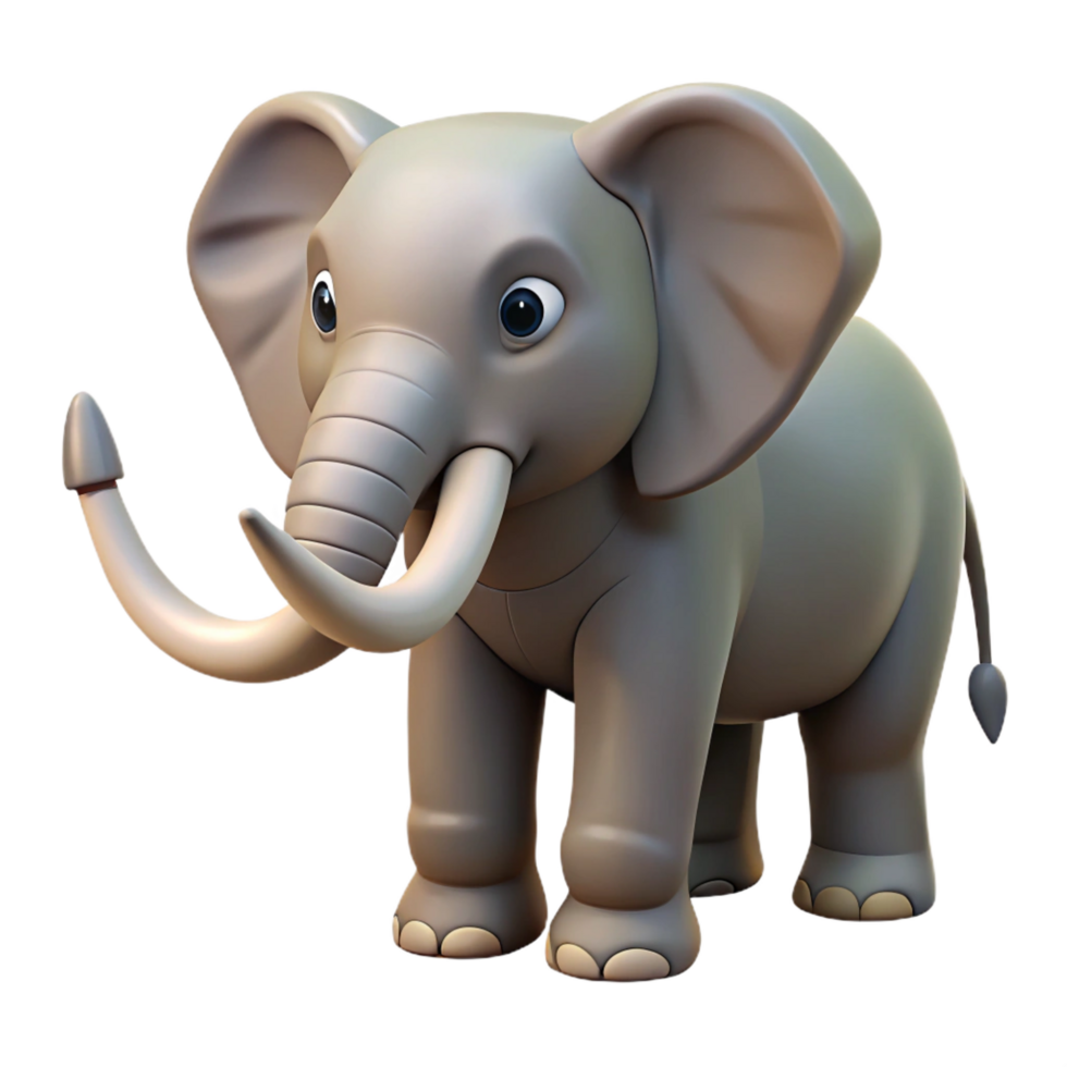 spectacular reflective retro Elephant, trunk raised, NO BACKGROUND with Transparent Background. precision png