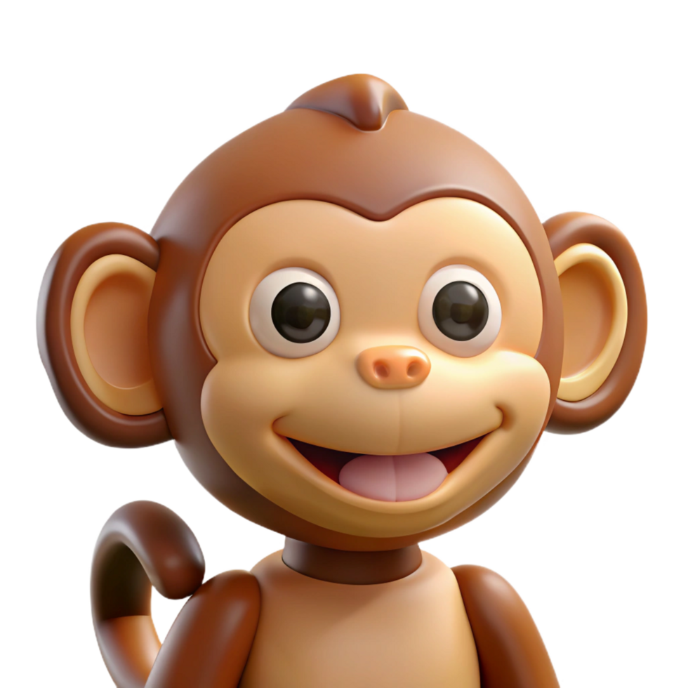 immaculate geometric Monkey, playful expression, NO BACKGROUND with Transparent Background. top-tier png