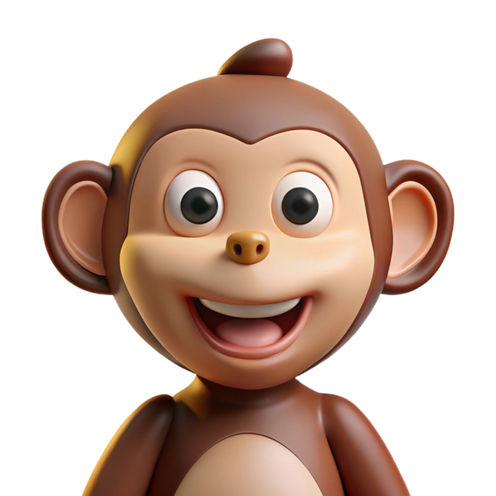 romantic pristine Monkey, playful expression, NO BACKGROUND with Transparent Background. ultra HD png