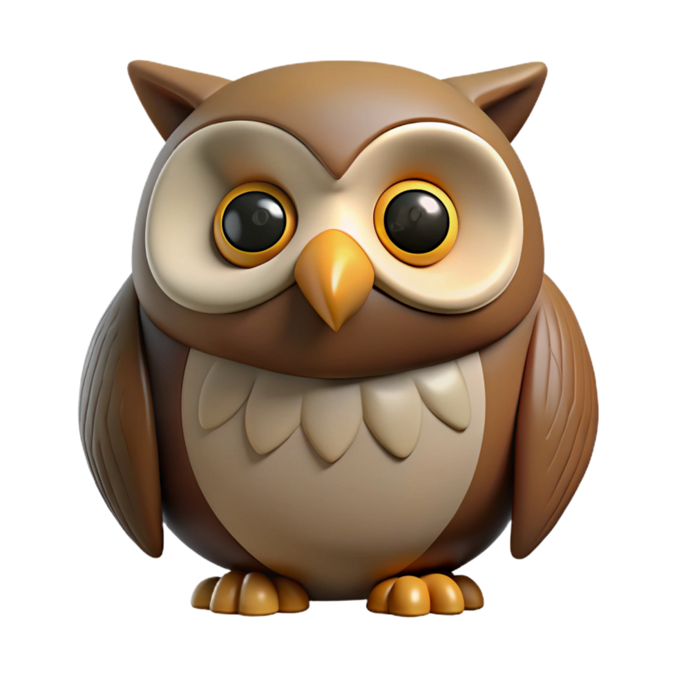 tranquil sumptuous Owl, wise expression, NO BACKGROUND with Transparent Background. perfect clarity png