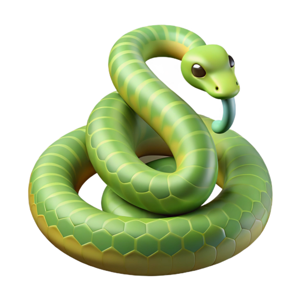 peaceful impressive Snake, coiled, NO BACKGROUND with Transparent Background. precision png
