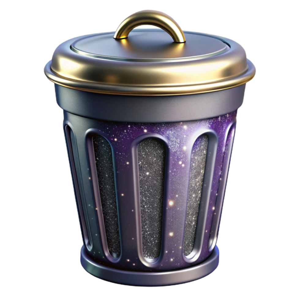 elegant creative Metal Trash Can with Lid Cutout genuine png