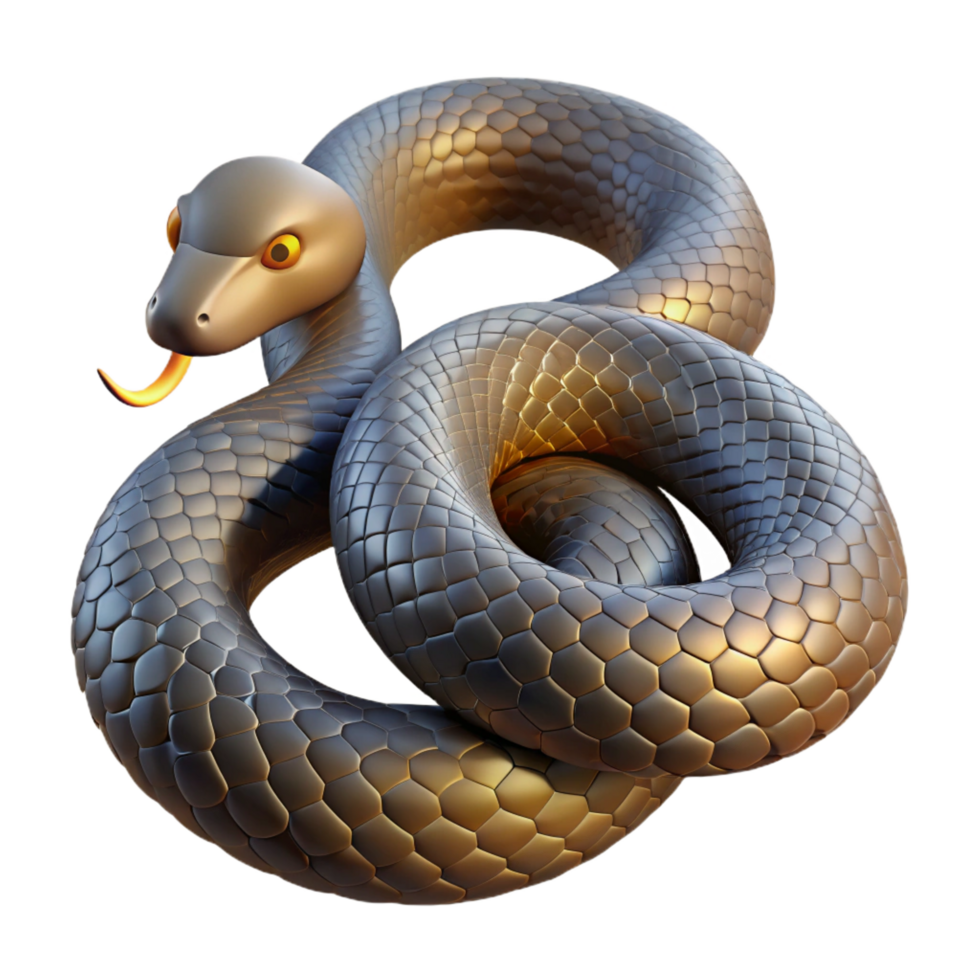 picturesque unforgettable Snake, coiled, NO BACKGROUND with Transparent Background. png