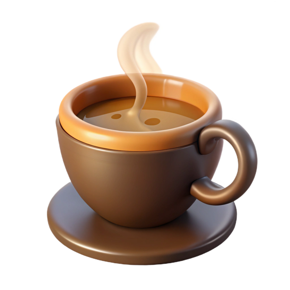 magnificent sought-after Coffee cup, steaming, NO BACKGROUND with Transparent Background. png