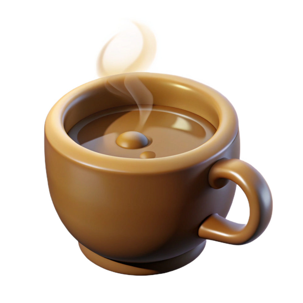 immaculate joyful baroque Coffee cup, steaming, NO BACKGROUND with Transparent Background. luxury png
