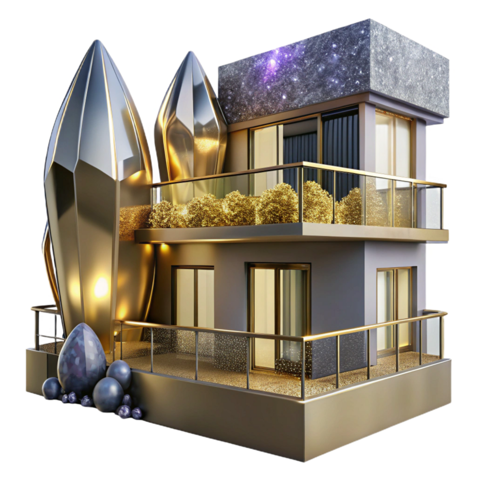 wonderful artistic Modern Apartment Building Balcony View Transparent Background professional png